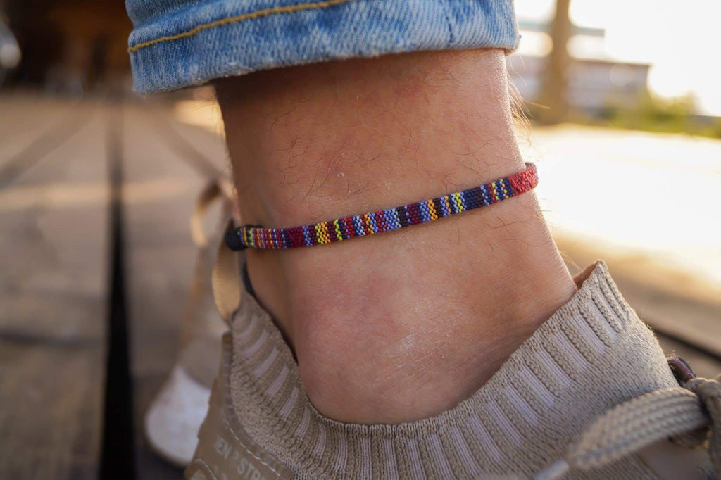 Bali Boho Flat Anklet - Dark Multi